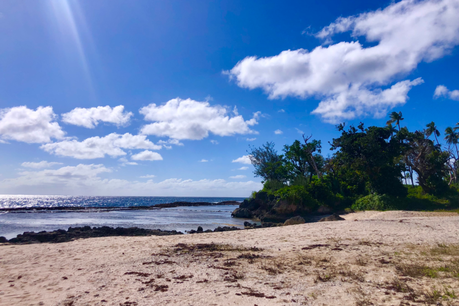 'Eua Tonga travel guide. The beaches on 'Eua, Tonga. White sand beach and blue skies overhead!