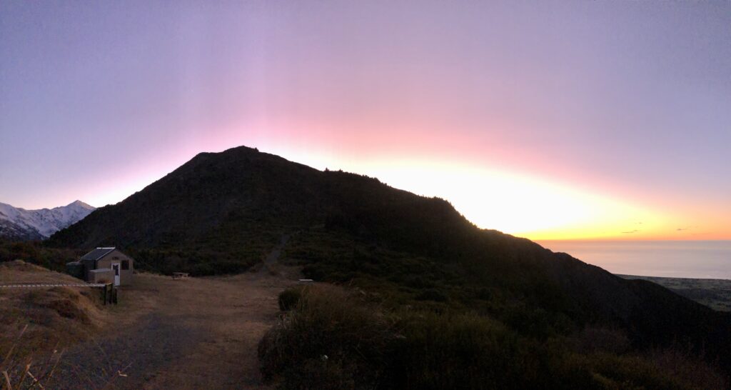the mt. fyffe hut at sunrise. how to spend 2 days in kaikoura